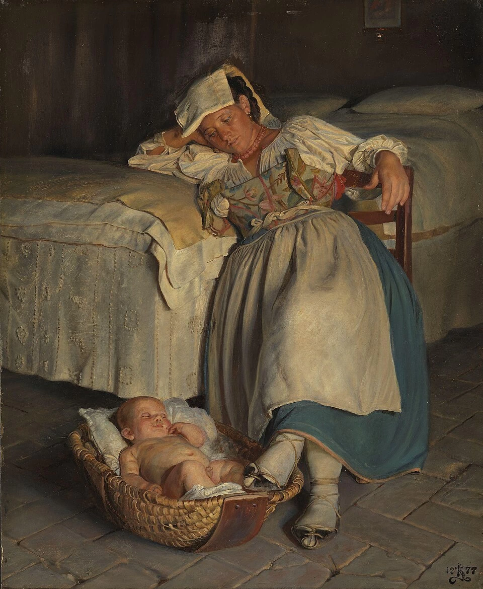 Kristian Zahrtmann - 121, Una donna sabina che culla il suo bambino, National Museum of Art, Architecture and Design, Oslo